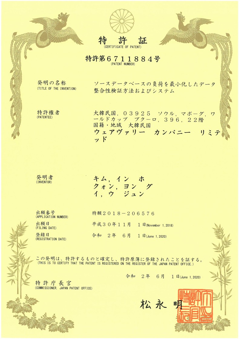 a Japanese patent JP 6711884 B